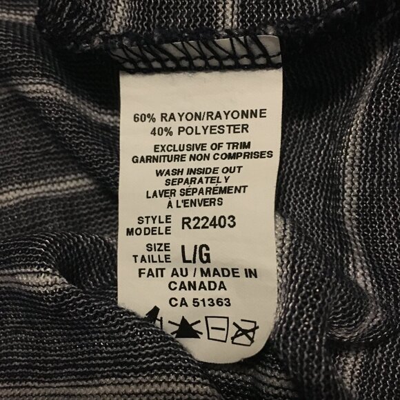 Canadian Rhinestone Collar Half Sleeve Distressed Rayon Striped Top - Picture 10 of 16